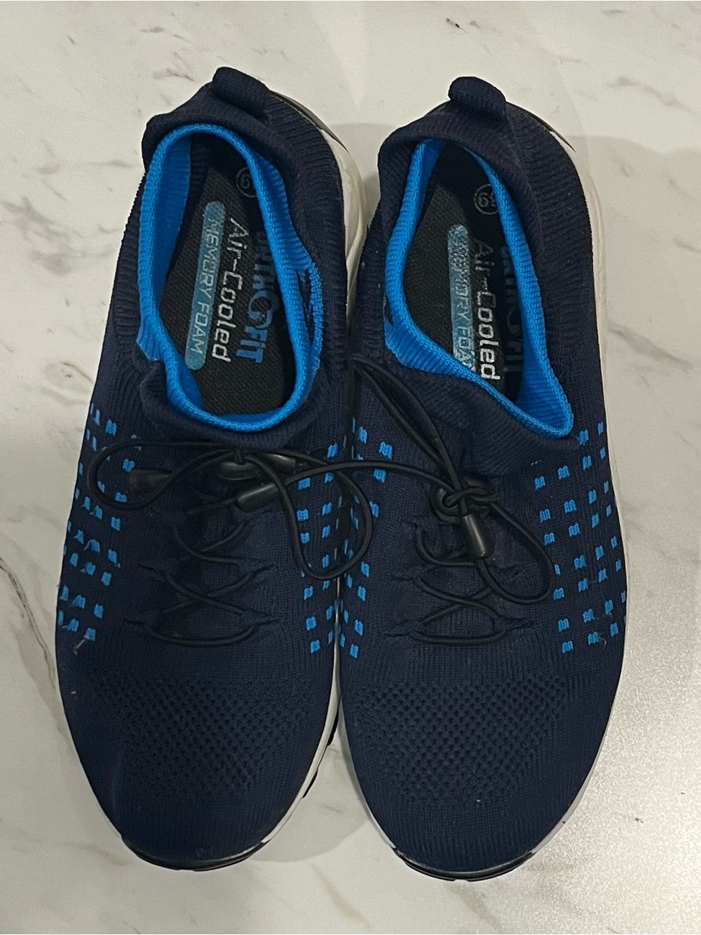 Oxford Navy Slip-On Athletic Sneakers with Blue Trim